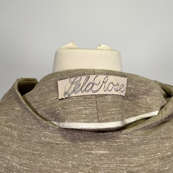 Lela Rose Wool Blend Bateau Neckline A-Line Sheath Knee Length Beige Dress XS - Picture 9 of 9